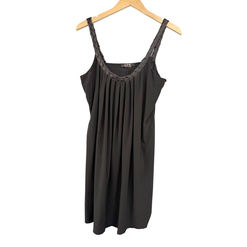 Grecian LBD Dress Black Mini Braided Strap Pleated Womens‎ Sleeveless Scoop Neck